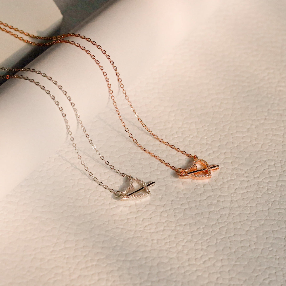ELOREVA Fondness Heart Necklace – 18K Rose Gold & Platinum Plated 925 Sterling Silver