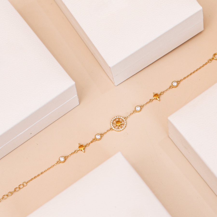 ELOREVA Sunny Bracelet – 18K Gold Plated 925 Sterling Silver