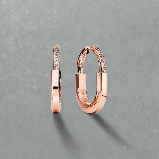 18K Celestial T Lock Diamonds Medium Earrings