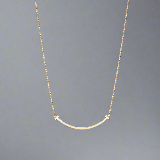 18K Celestial T Smile Pendant Necklace