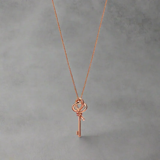 18K Celestial T Keys Woven Pink Diamonds Medium Necklace