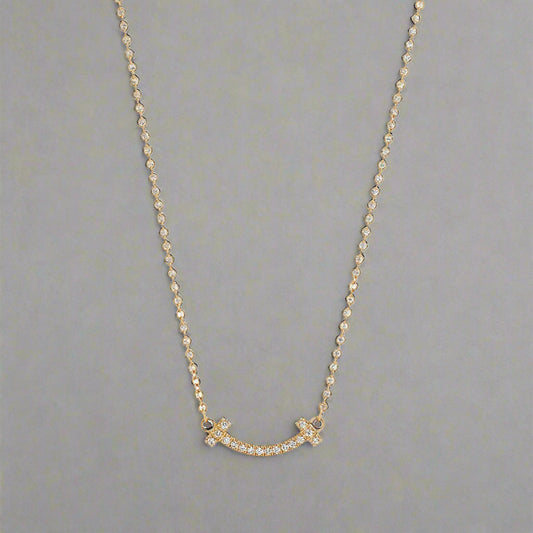 18K Celestial T Small Diamond Pendant Necklace