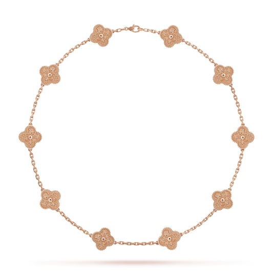 18K Vintage Alhambra 10 Motifs Necklace