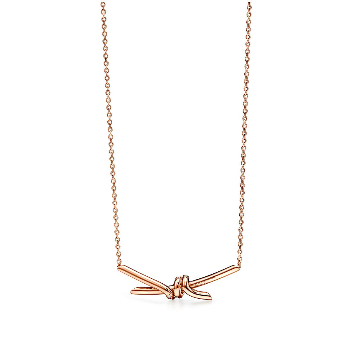 18K Celestial T Knot Pendant Diamond Necklace