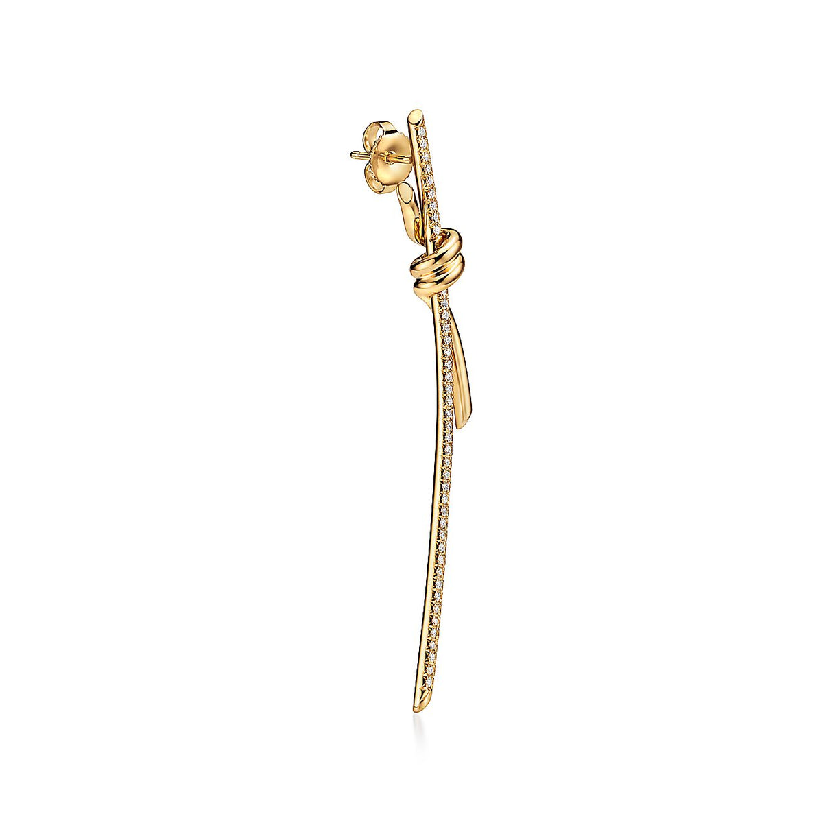 18K Celestial T Knot Drop Diamonds Earrings