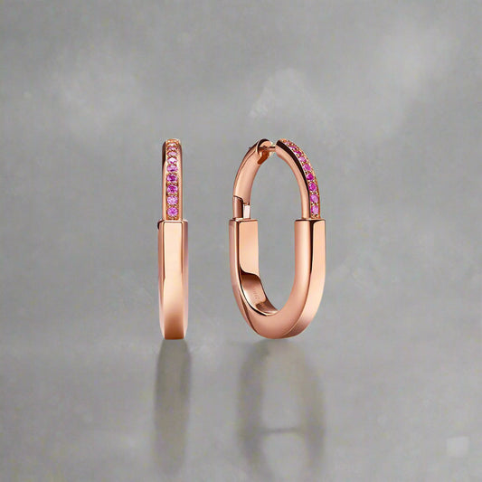 18K Celestial T Lock ROSÌä Edition Medium Earrings