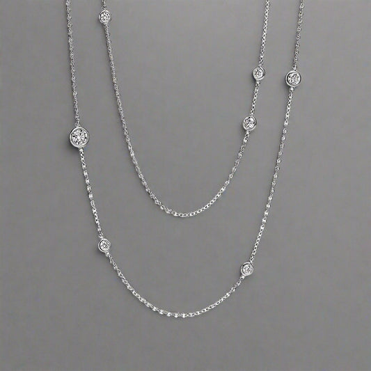 18K Celestial T Elsa Peretti Diamonds By The Yard Necklace