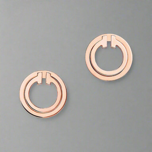 18K Celestial T Mother-of-pearl Circle Earrings