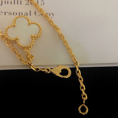 18K Celestial Magic Alhambra Six Pearls Motifs Clover Necklace