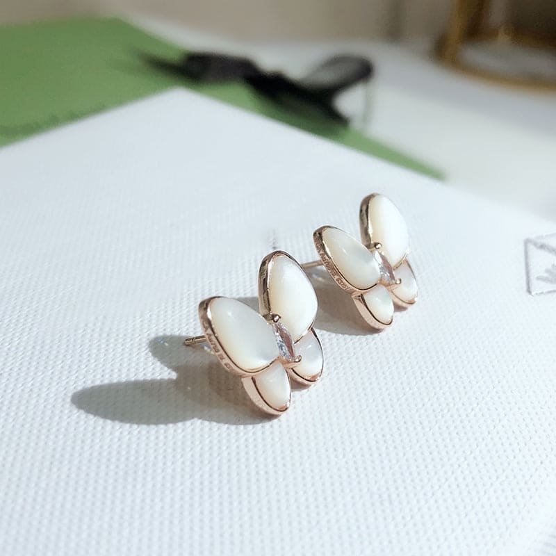 18K Celestial Two Butterfly Earrings