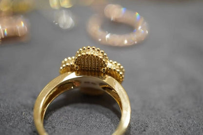 18K Celestial Vintage Alhambra Carnelian Ring