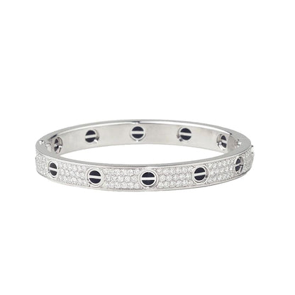 18K Love Diamond-Paved Ceramic Bracelet