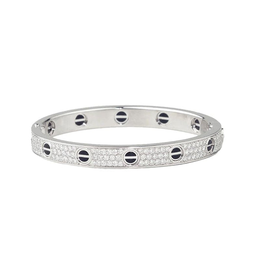 18K Love Diamond-Paved Ceramic Bracelet