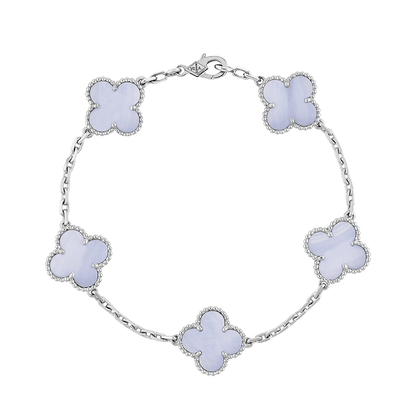 18K Vintage Alhambra Five Motifs Chalcedony Bracelet