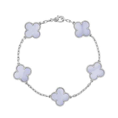 18K Vintage Alhambra Five Motifs Chalcedony Bracelet
