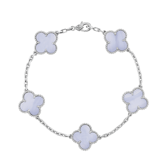 18K Vintage Alhambra Five Motifs Chalcedony Bracelet