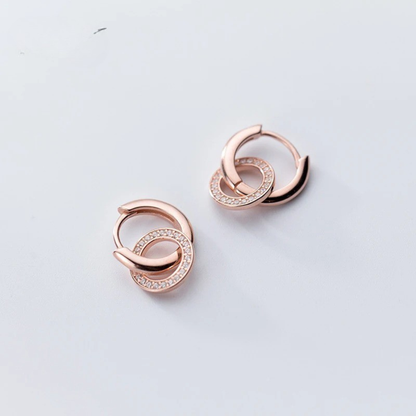 Sparkling CZ Hoop Earrings – 925 Sterling Silver Circle Earrings