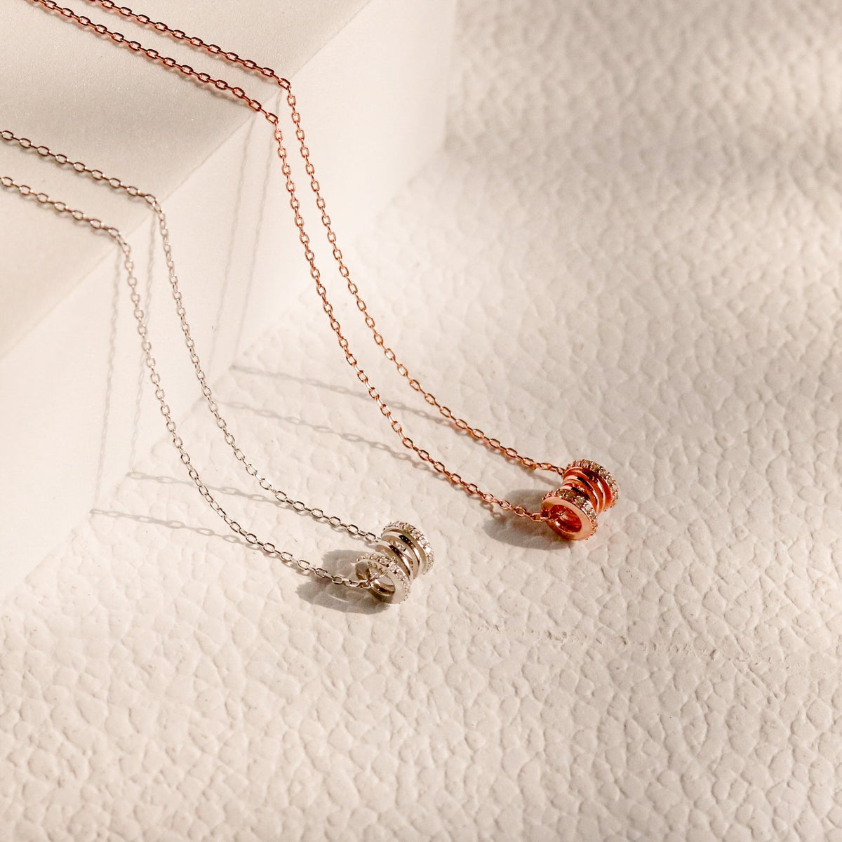 ELOREVA Longing Necklace – 18K Rose Gold & Platinum Plated 925 Sterling Silver