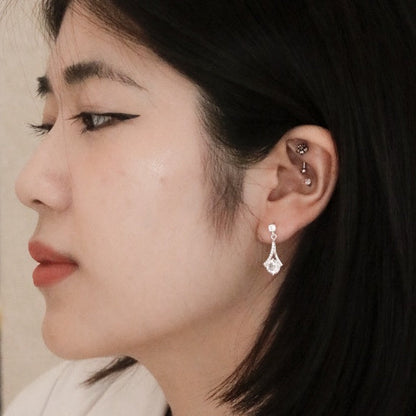 ELOREVA Pear Moissanite Stud Earrings 6mm – Platinum Plated 925 Sterling Silver (GRA Certified)