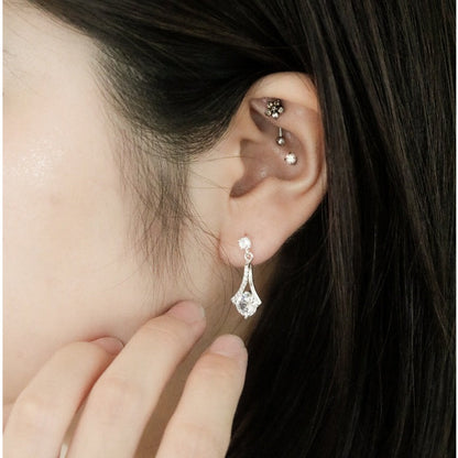 ELOREVA Pear Moissanite Stud Earrings 6mm – Platinum Plated 925 Sterling Silver (GRA Certified)