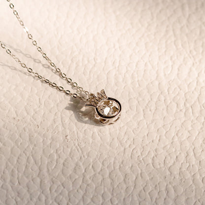 ELOREVA Tiara Dancing Stone Necklace – Platinum Plated 925 Sterling Silver