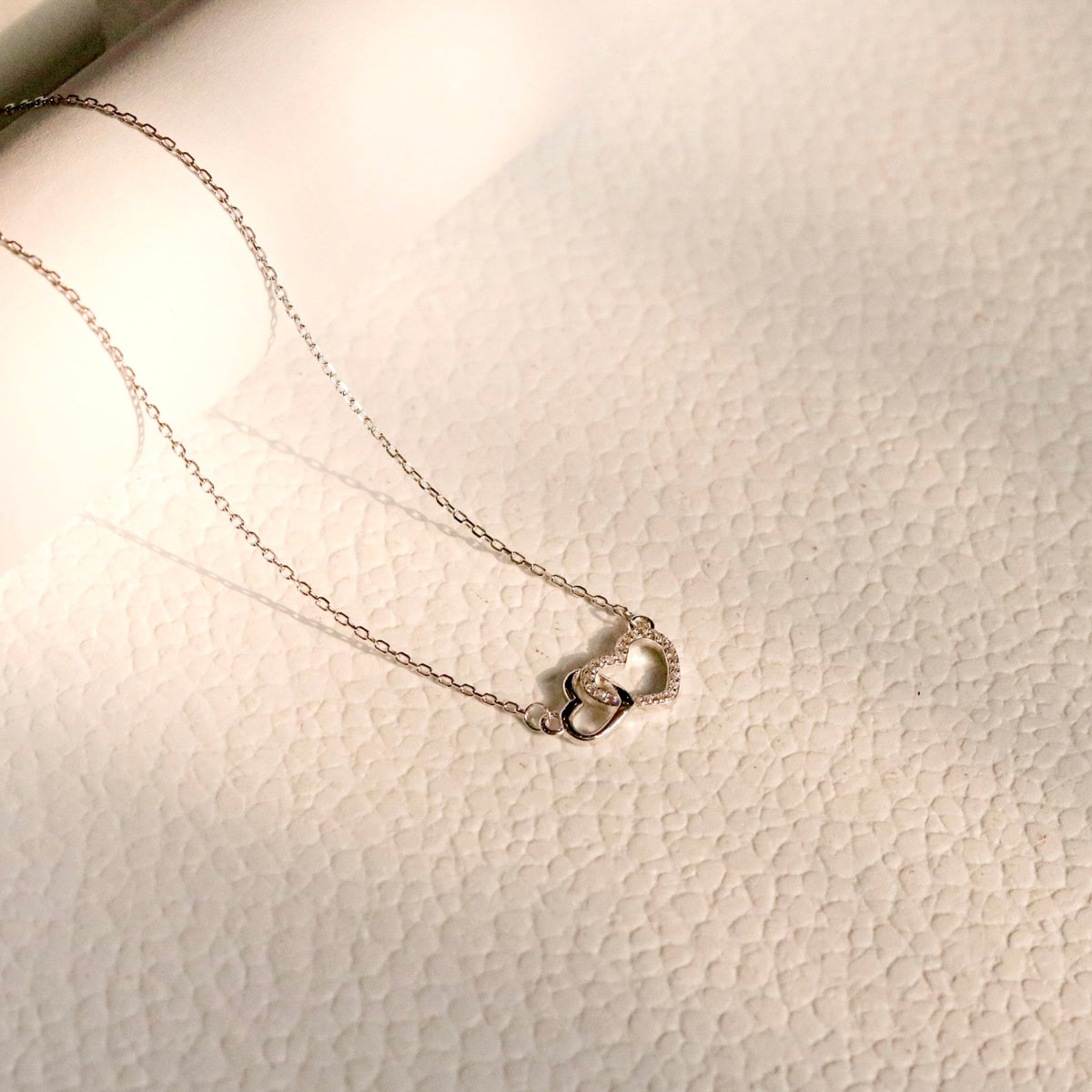 ELOREVA Soulmate Heart Necklace – 18K Rose Gold & Platinum Plated 925 Sterling Silver