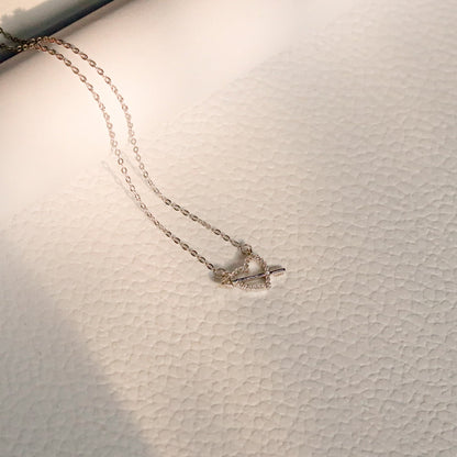 ELOREVA Fondness Heart Necklace – 18K Rose Gold & Platinum Plated 925 Sterling Silver