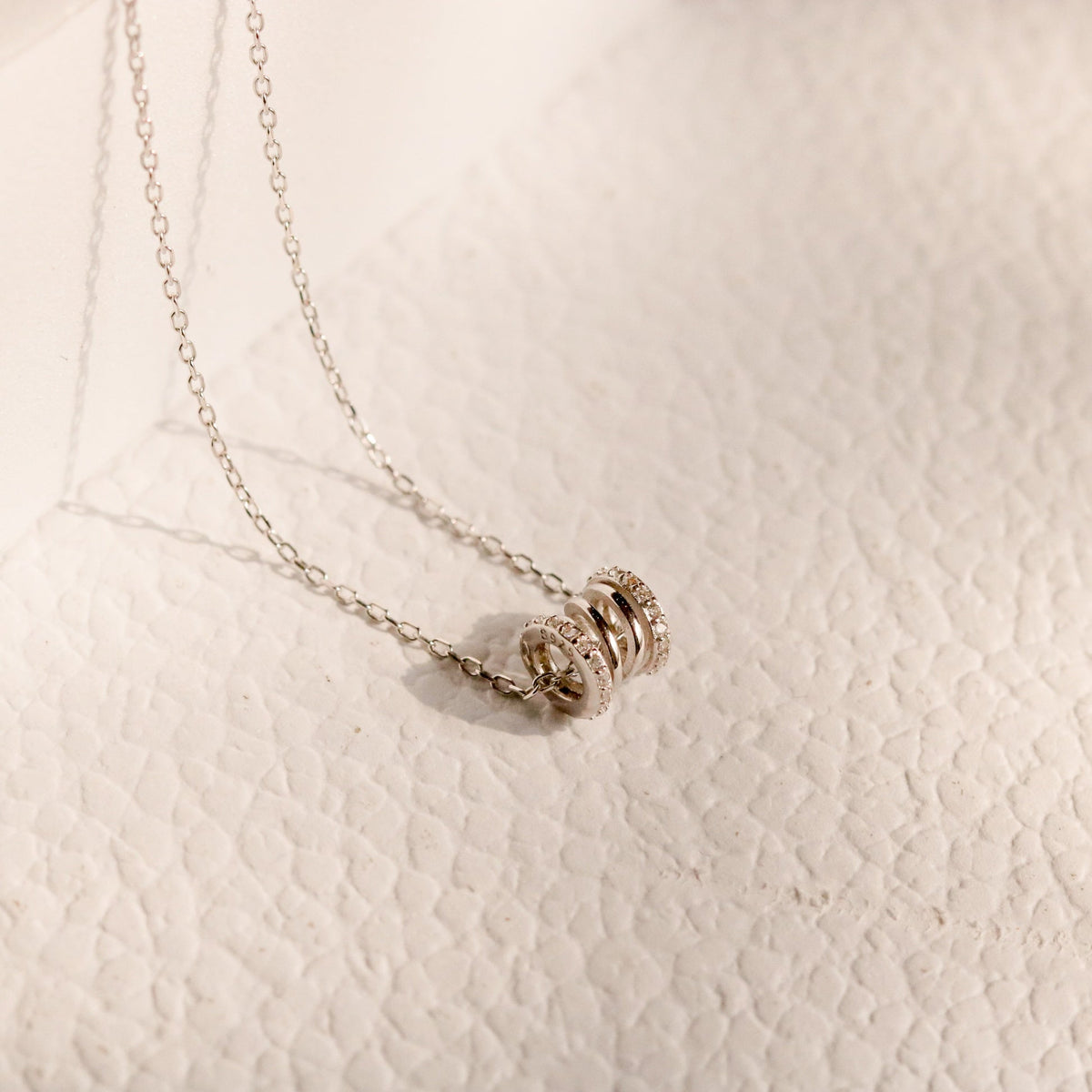 ELOREVA Longing Necklace – 18K Rose Gold & Platinum Plated 925 Sterling Silver