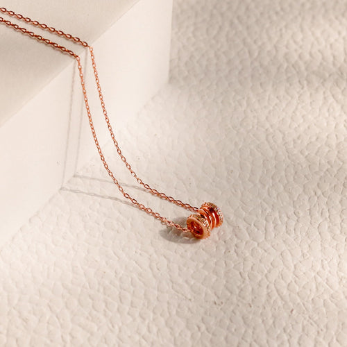 ELOREVA Longing Necklace – 18K Rose Gold & Platinum Plated 925 Sterling Silver