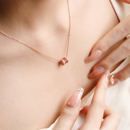 ELOREVA Longing Necklace – 18K Rose Gold & Platinum Plated 925 Sterling Silver