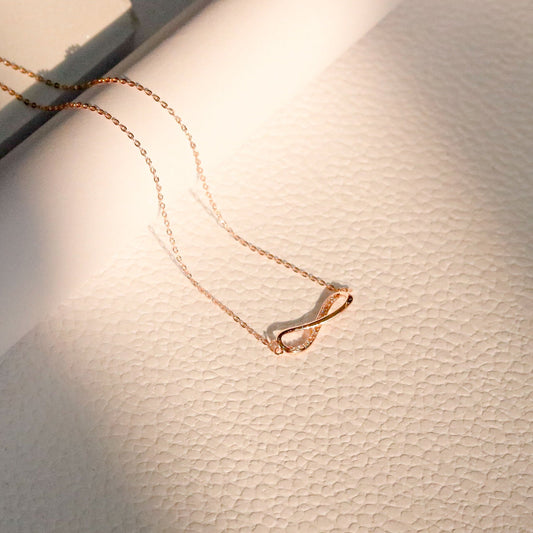 ELOREVA Infinity Love Necklace – 18K Rose Gold & Platinum Plated 925 Sterling Silver