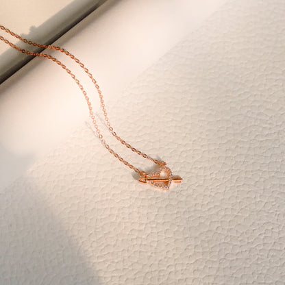 ELOREVA Fondness Heart Necklace – 18K Rose Gold & Platinum Plated 925 Sterling Silver