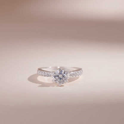 ELOREVA 6mm Moissanite Engagement Ring GRA ELVDA24 – 925 Sterling Silver