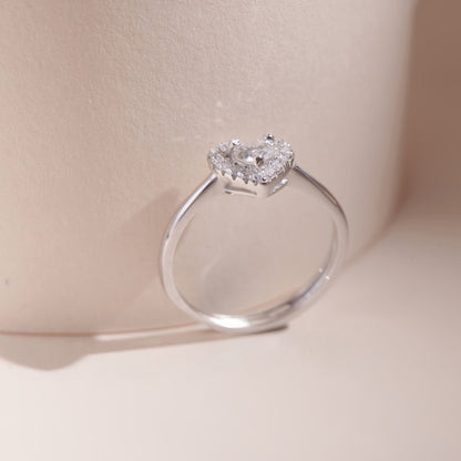 ELOREVA 4mm Moissanite Ring GRA ELVDA94 – Platinum Plated 925 Sterling Silver (Adjustable)