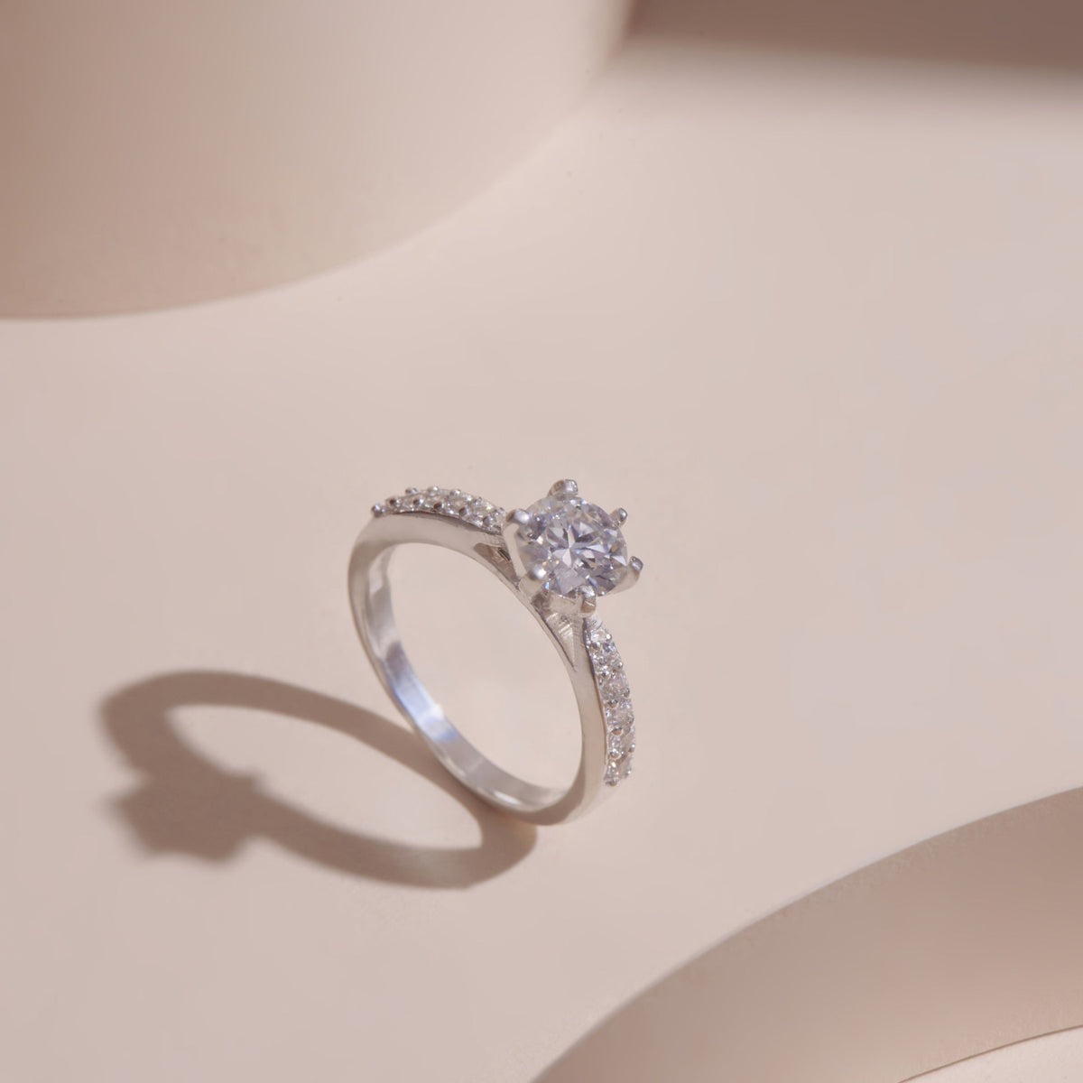 ELOREVA 6mm Moissanite Engagement Ring GRA ELVDA24 – 925 Sterling Silver