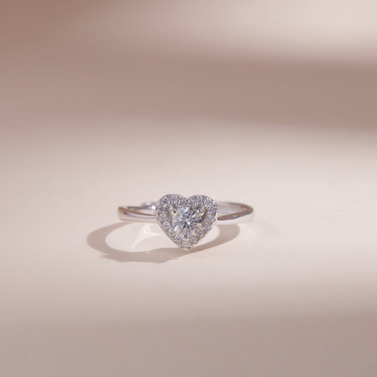 ELOREVA 4mm Moissanite Ring GRA ELVDA94 – Platinum Plated 925 Sterling Silver (Adjustable)