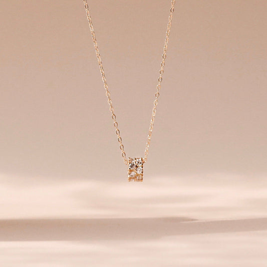 ELOREVA 18K Gold Plated Endless Love Circle Necklace – 925 Sterling Silver