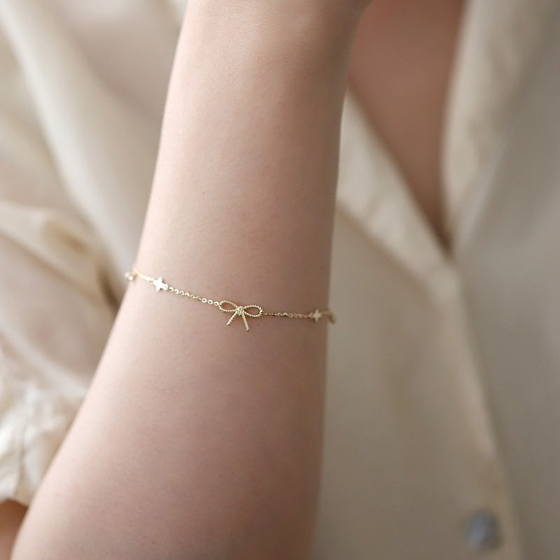 ELOREVA Marysol Bow Bracelet – 18K Gold Plated 925 Sterling Silver