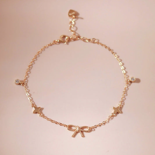 ELOREVA Marysol Bow Bracelet – 18K Gold Plated 925 Sterling Silver