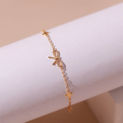 ELOREVA Marysol Bow Bracelet – 18K Gold Plated 925 Sterling Silver