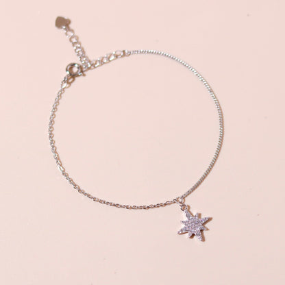 ELOREVA Eira Snowflake Bracelet – Rose Gold & Platinum Plated 925 Sterling Silver
