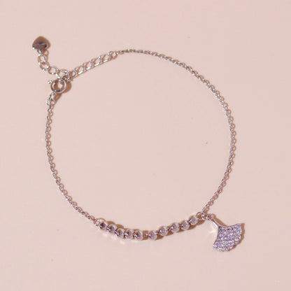ELOREVA Ginkgo Leaf Bracelet – Rose Gold & Platinum Plated 925 Sterling Silver