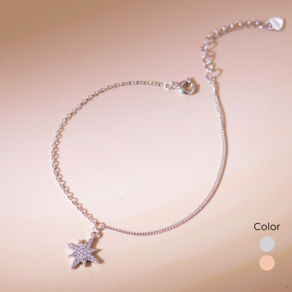 ELOREVA Eira Snowflake Bracelet – Rose Gold & Platinum Plated 925 Sterling Silver