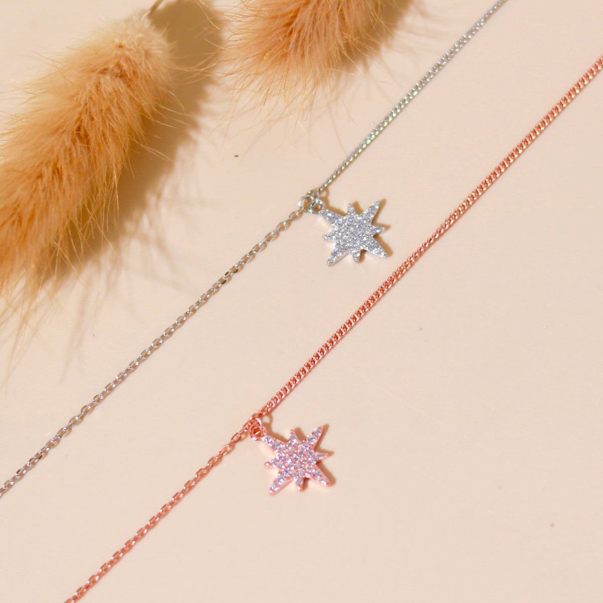 ELOREVA Eira Snowflake Bracelet – Rose Gold & Platinum Plated 925 Sterling Silver