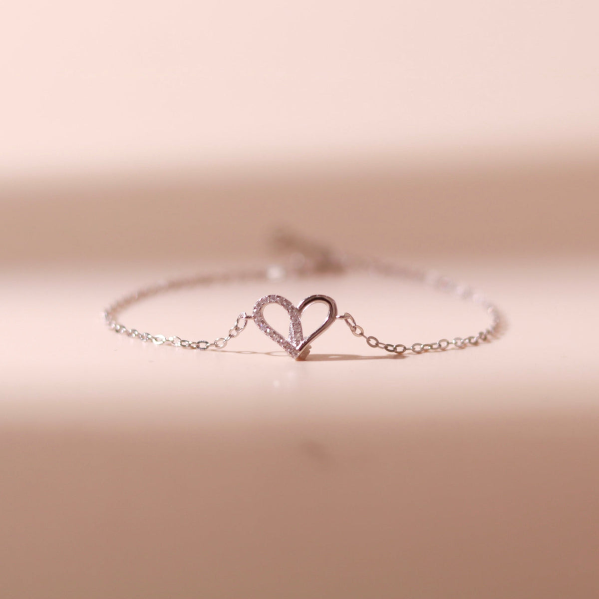 ELOREVA Narci Open Heart Bracelet – Rose Gold & Platinum Plated 925 Sterling Silver