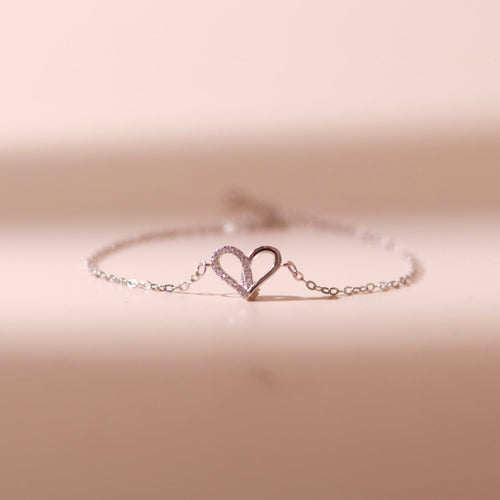 ELOREVA Narci Open Heart Bracelet – Rose Gold & Platinum Plated 925 Sterling Silver