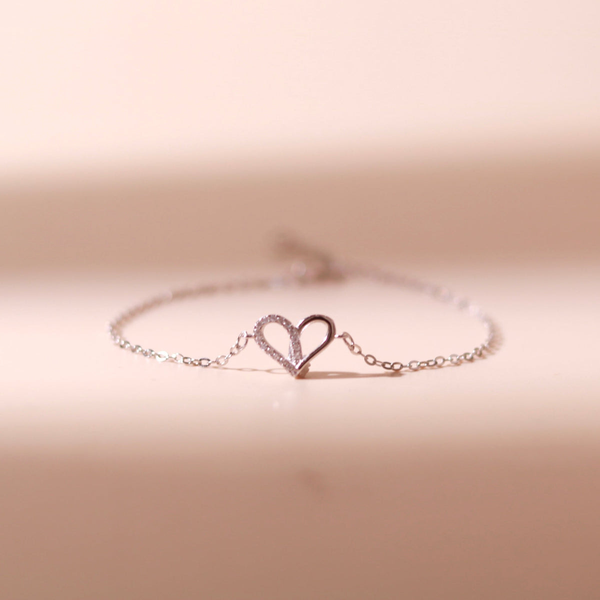 ELOREVA Narci Open Heart Bracelet – Rose Gold & Platinum Plated 925 Sterling Silver
