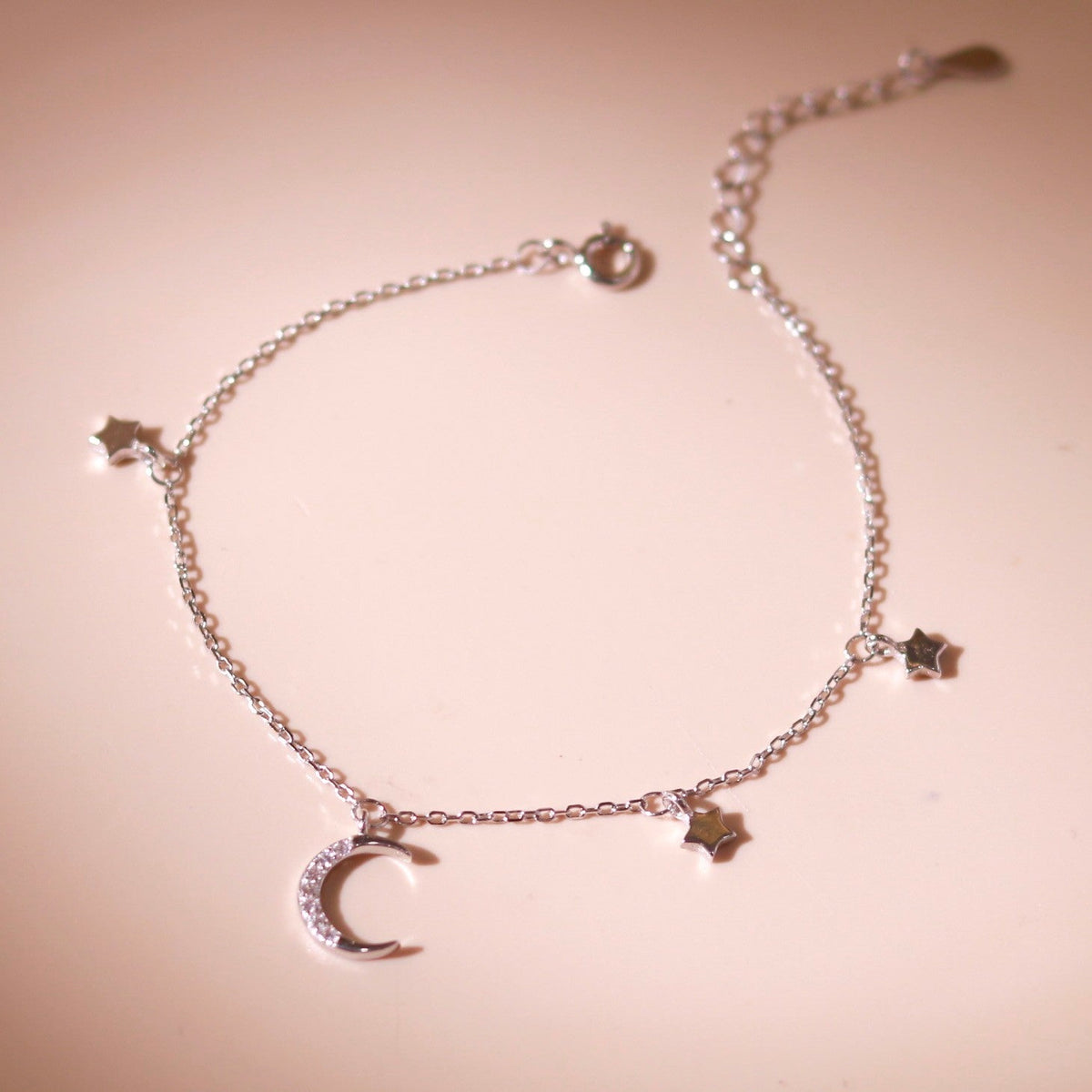 ELOREVA Luna Moon Bracelet – Rose Gold & Platinum Plated 925 Sterling Silver