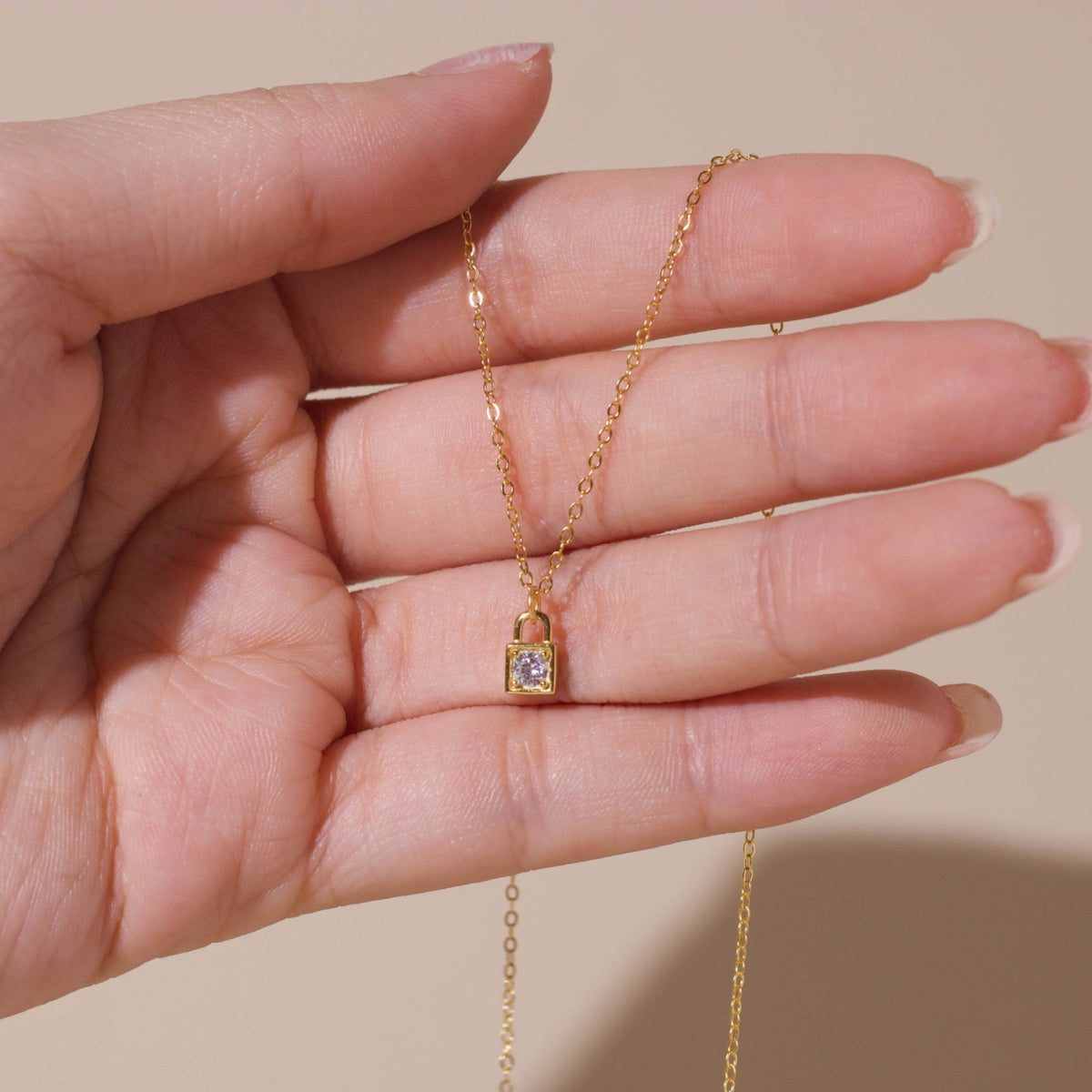 ELOREVA Mystery Lock Necklace – 18K Gold Plated 925 Sterling Silver