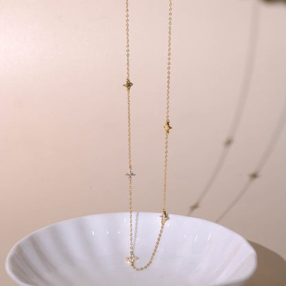 ELOREVA Ceri Clover Necklace – 18K Gold Plated 925 Sterling Silver